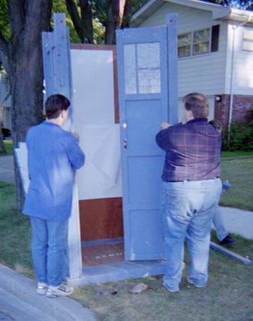 Production Note:  The TARDIS used here was actually assembled and disassembled in a 'Tab A into Slot B' fashion.